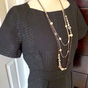 French Connection Black Snakeskin Mini Dress
